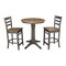 International Concepts Round 30 in Rd Ped Gathering Ht Table, 2 Emily Counter Ht Stools, Hickory/Coal, 30 W, 30 L, 35.9 in H K45-30RT-27B-S6172-2 - alternate 1